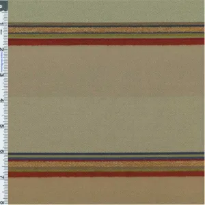 1 1/2 YD PC--Beige/Multicolor Gerbera Stripe Home Decorating Fabric