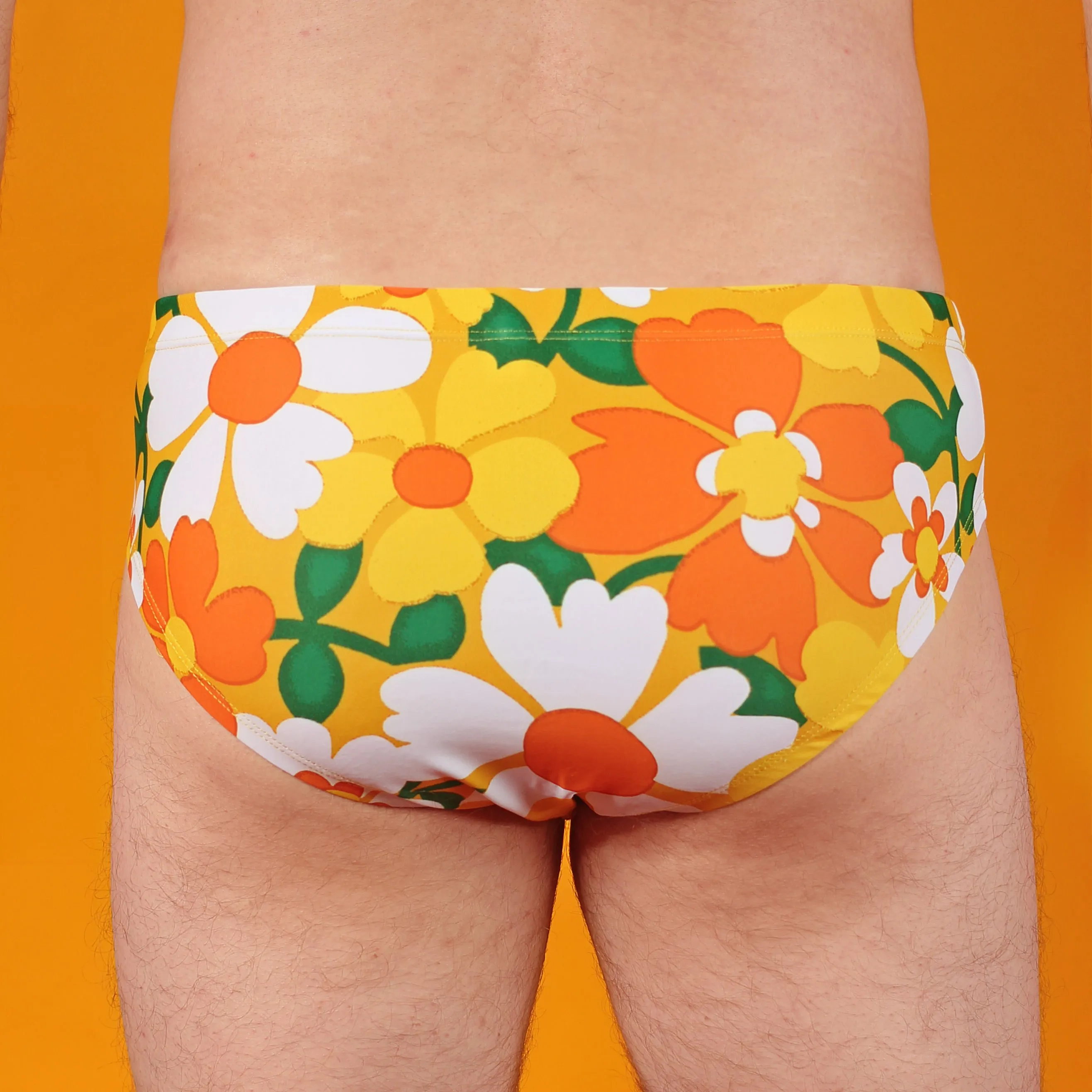 70's Floral Couch Swim Briefs