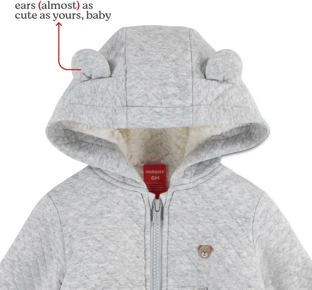 Baby Fleece Lined Zip Up Hooded Jacket