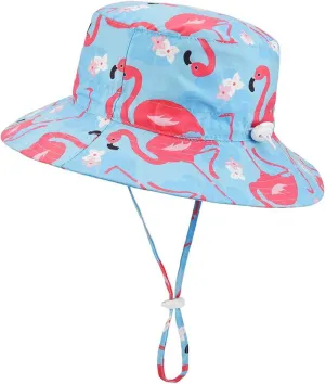 Baby Sun Hat Adjustable - Outdoor Toddler Swim Beach Pool Hat Kids UPF 50  Wide Brim Chin Strap Summer Play Hat