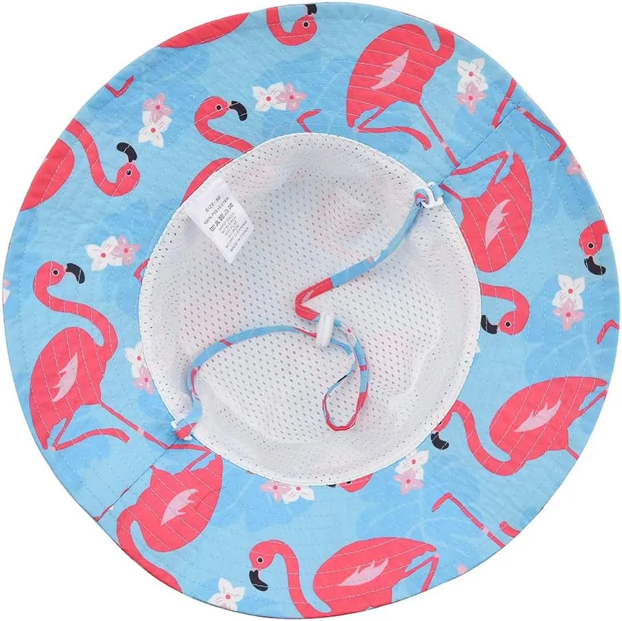 Baby Sun Hat Adjustable - Outdoor Toddler Swim Beach Pool Hat Kids UPF 50  Wide Brim Chin Strap Summer Play Hat