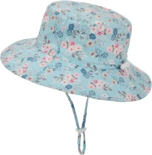 Baby Sun Hat Adjustable - Outdoor Toddler Swim Beach Pool Hat Kids UPF 50  Wide Brim Chin Strap Summer Play Hat