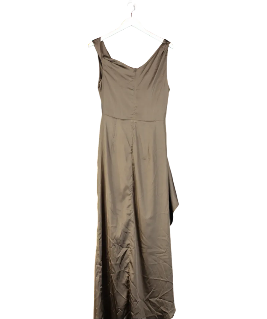 Babyboo Brown Off Shoulder Satin Dress UK XL