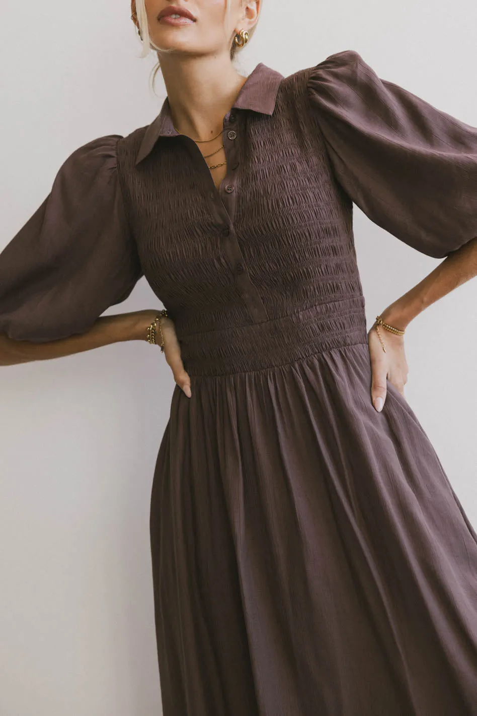 Belen Midi Dress in Mauve