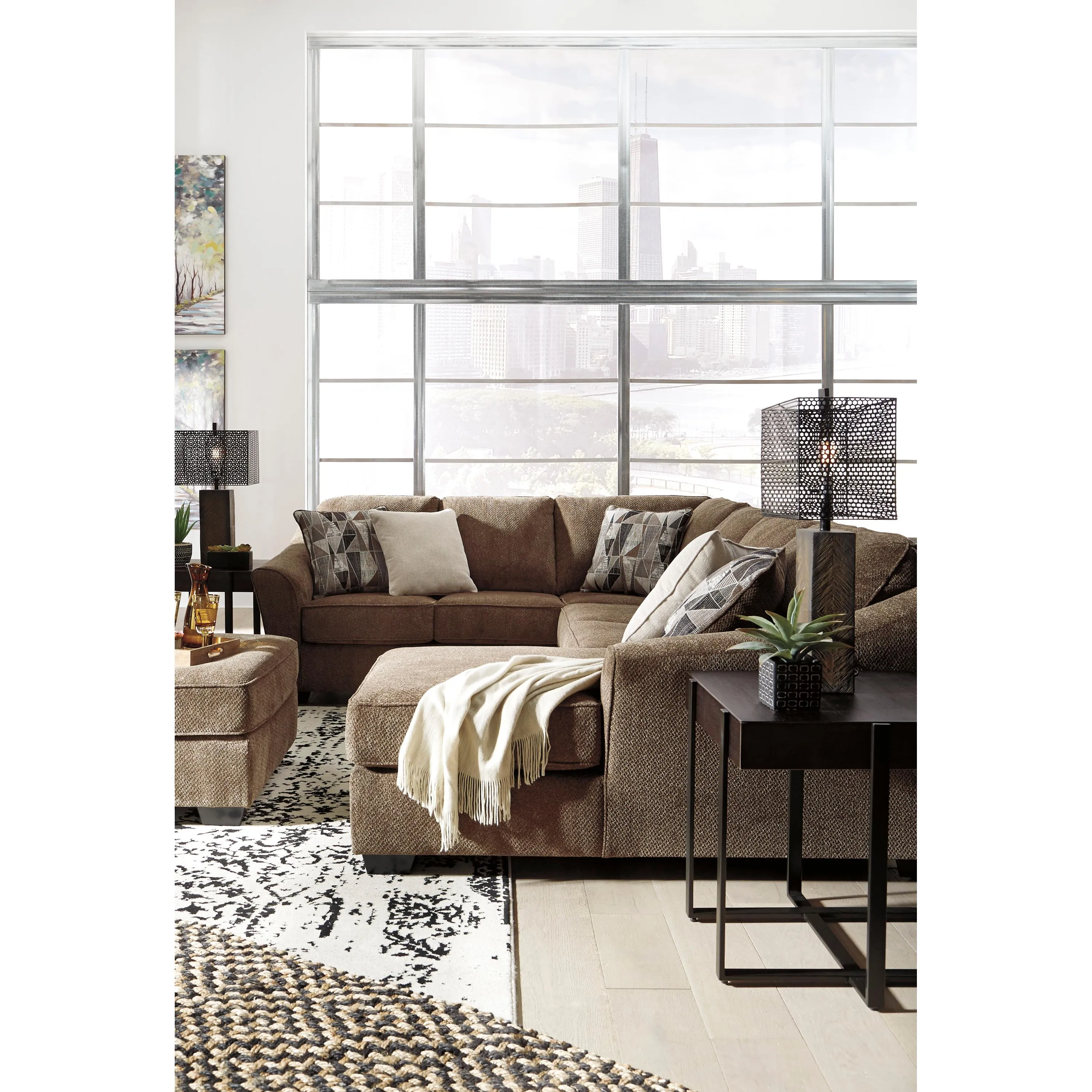 Benchcraft Graftin Fabric 3 pc Sectional 9110248/9110234/9110217