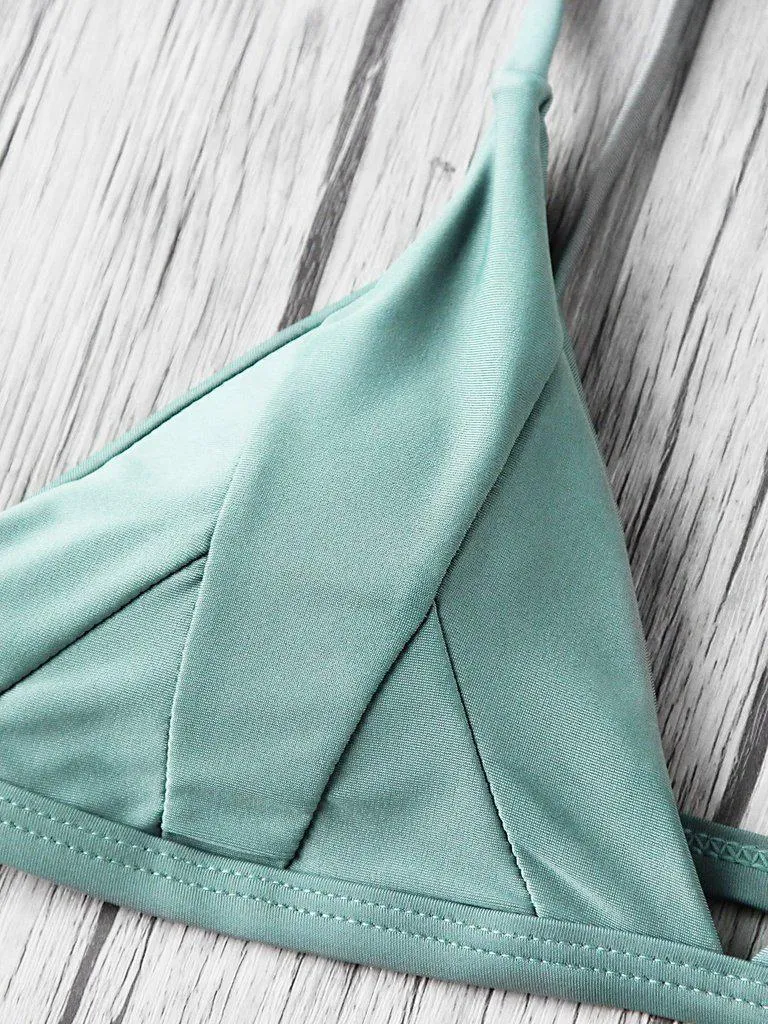 Braided Strap Side Cutout Seam Bikini Set
