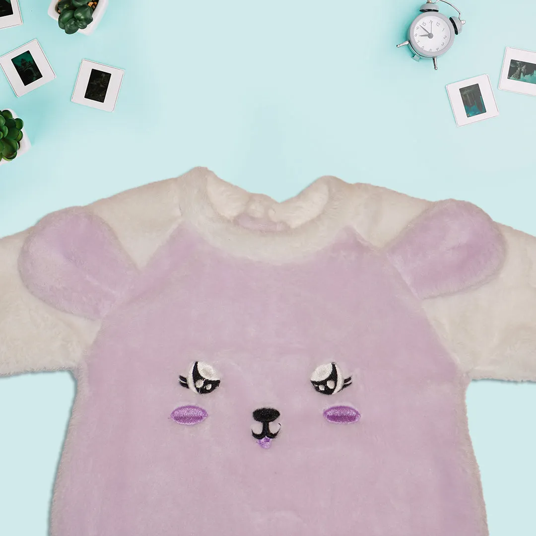 Cartoon Printed Sleepsuit - Pink and Purple