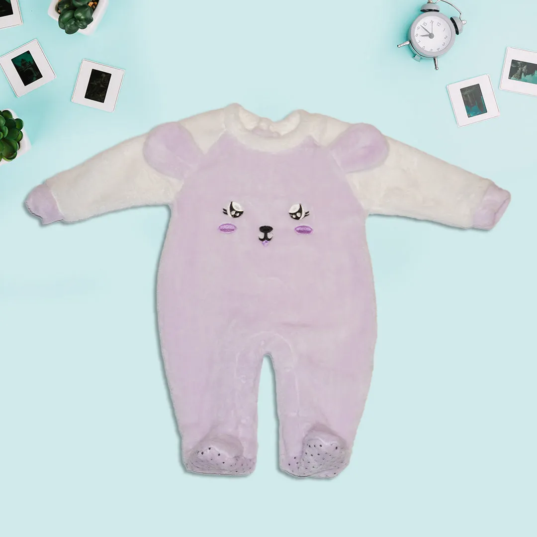 Cartoon Printed Sleepsuit - Pink and Purple