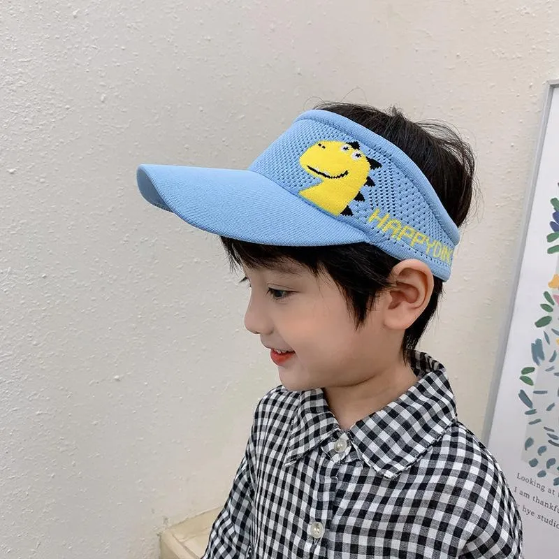 Children's empty top hat, boy's dinosaur sun hat, girl's big brim hat, summer sunshade hat, baby duck tongue sun hat
