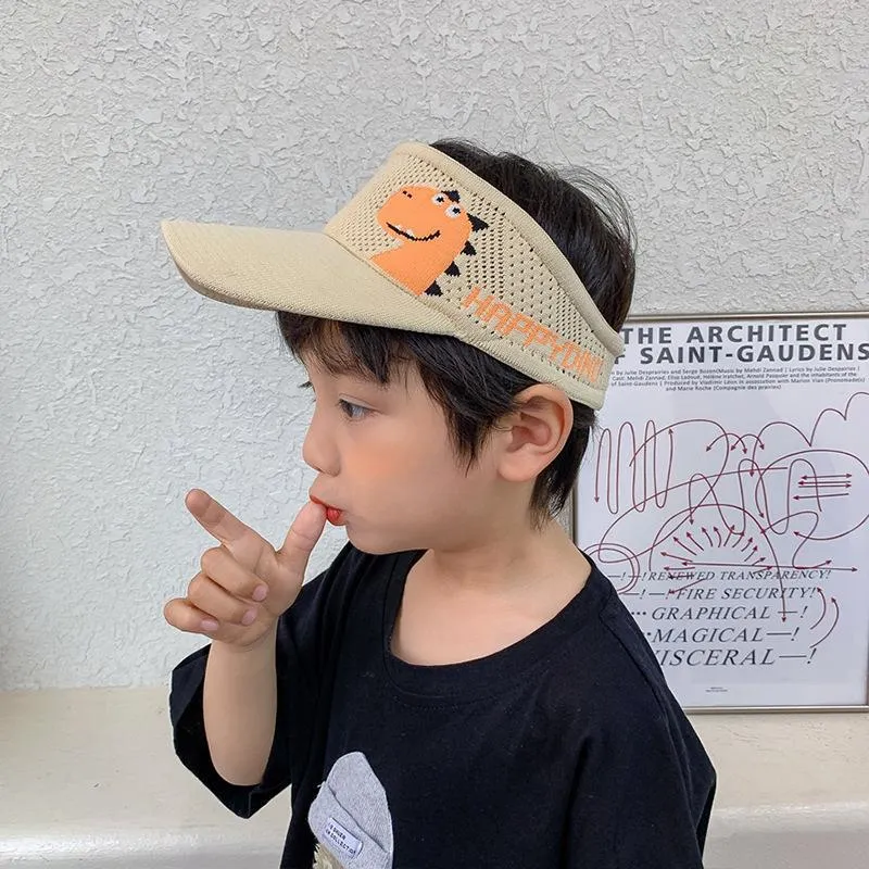 Children's empty top hat, boy's dinosaur sun hat, girl's big brim hat, summer sunshade hat, baby duck tongue sun hat