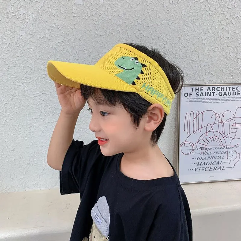 Children's empty top hat, boy's dinosaur sun hat, girl's big brim hat, summer sunshade hat, baby duck tongue sun hat