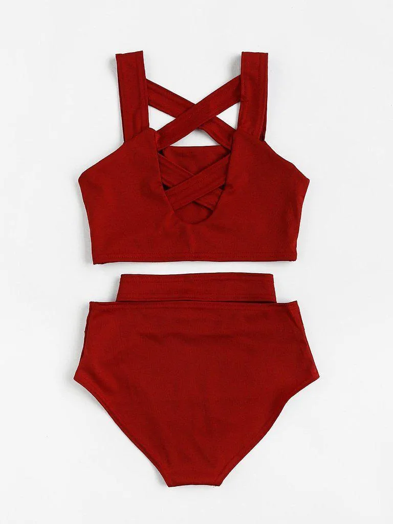 Criss Cross High Waist Bikini Set