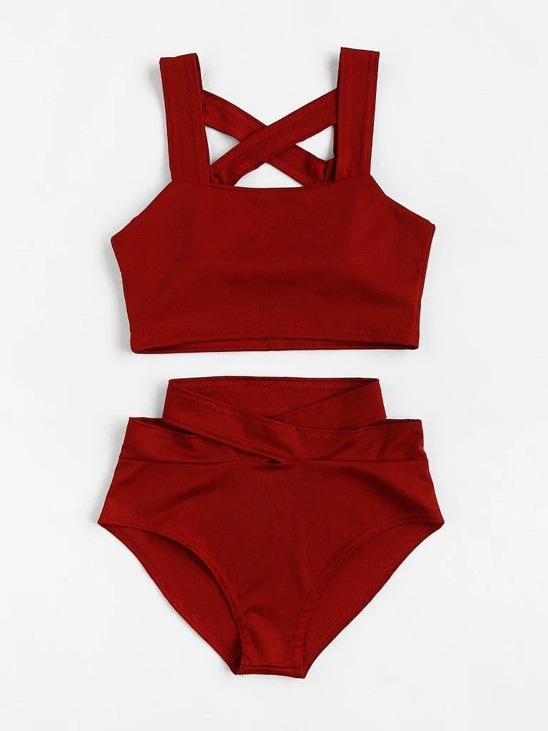 Criss Cross High Waist Bikini Set