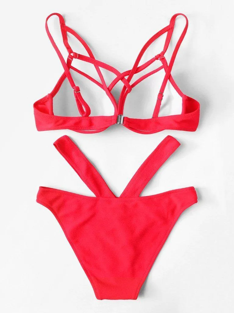 Crisscross Detail Bikini Set