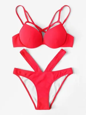 Crisscross Detail Bikini Set