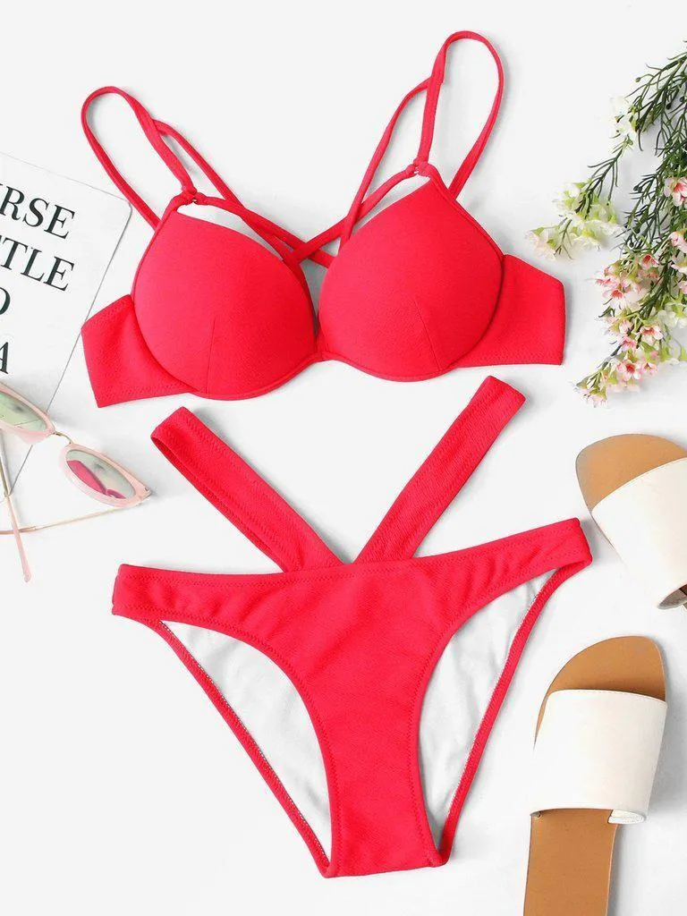 Crisscross Detail Bikini Set