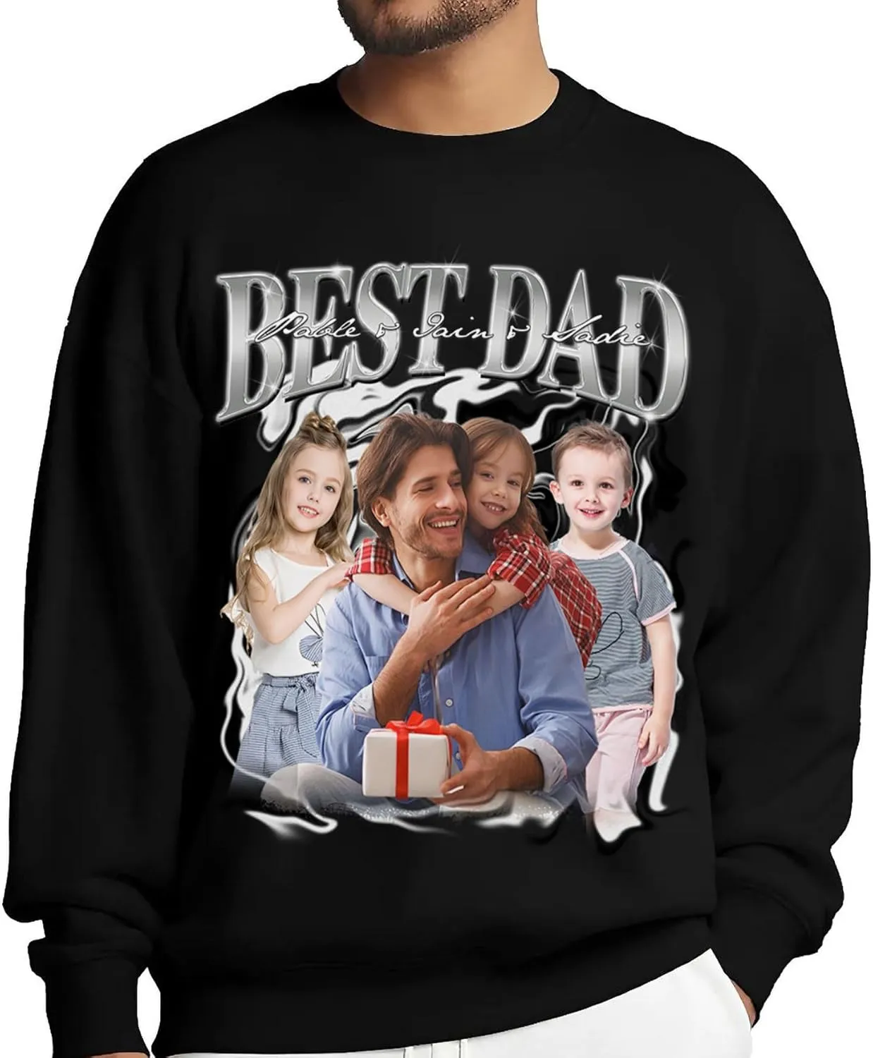 Custom Dad Shirts for Men, Personalized Dad T-Shirt with Kids Name, Customized Father's Day Birthday Gifts, Made in USA