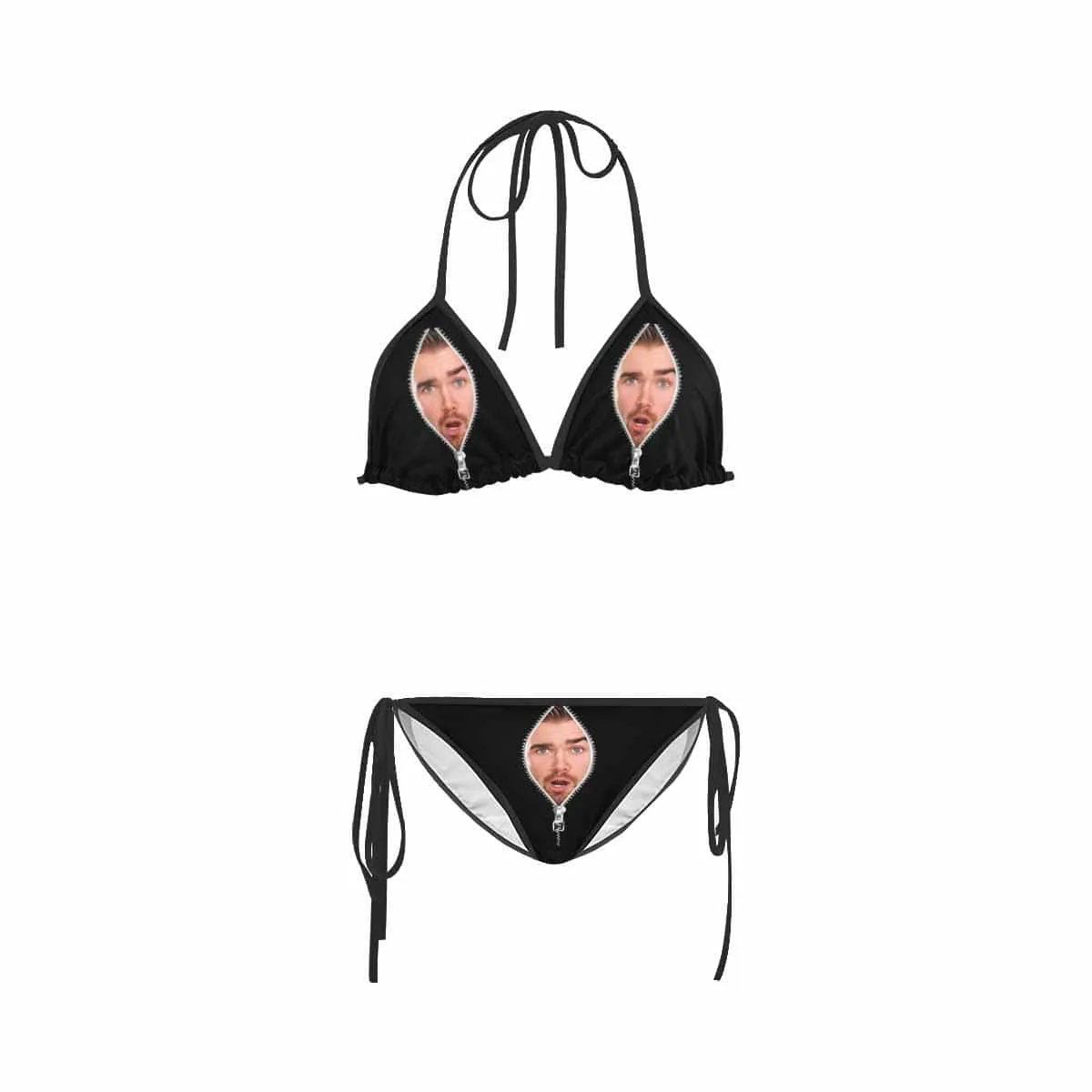 Custom Face Bikini Swimsuit-Zipper Photo