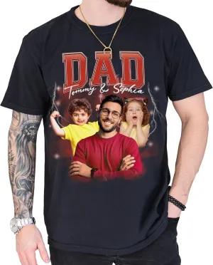 Customized Dad Shirt with Photos, Personalized Dad Shirt with Kids Names, for Dad Grandpa Papa