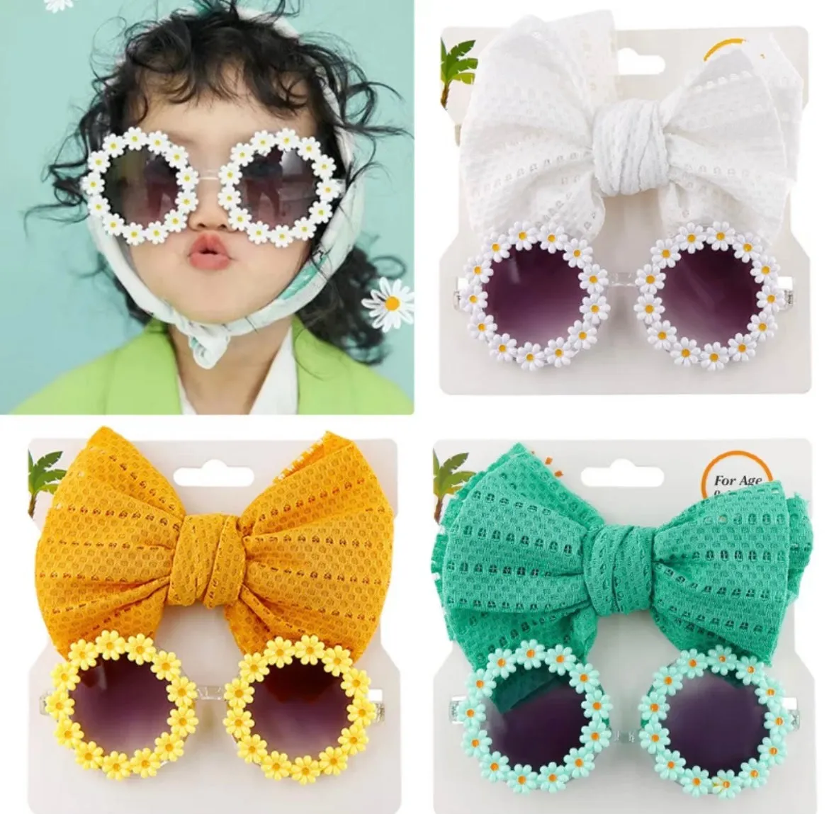 Daisy Sunglasses & Headband Bow Set