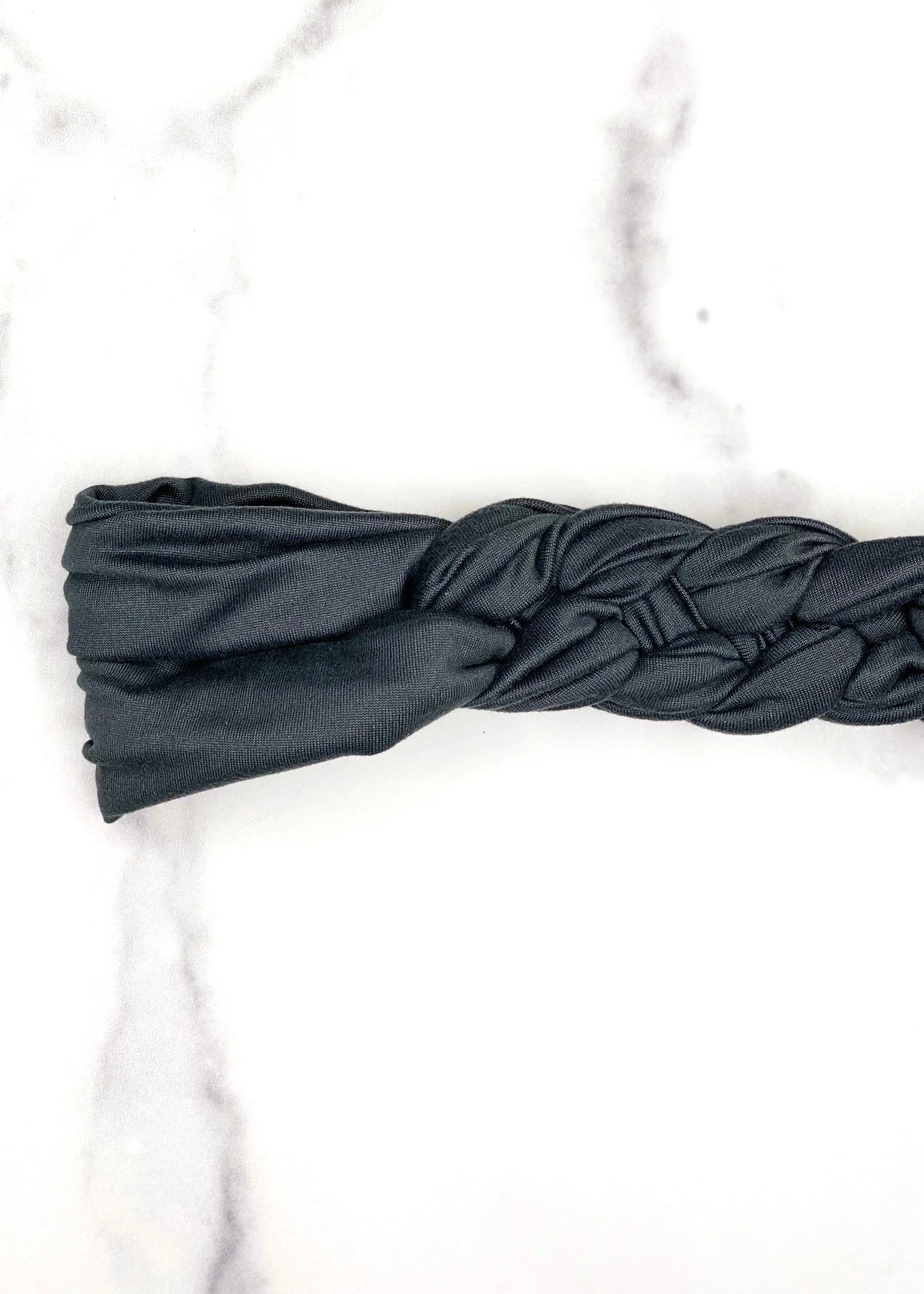 Dark Gray Braided Headband