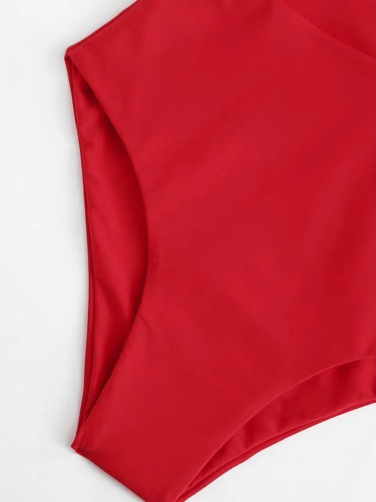 Deep V Neck Knot Swimsuit