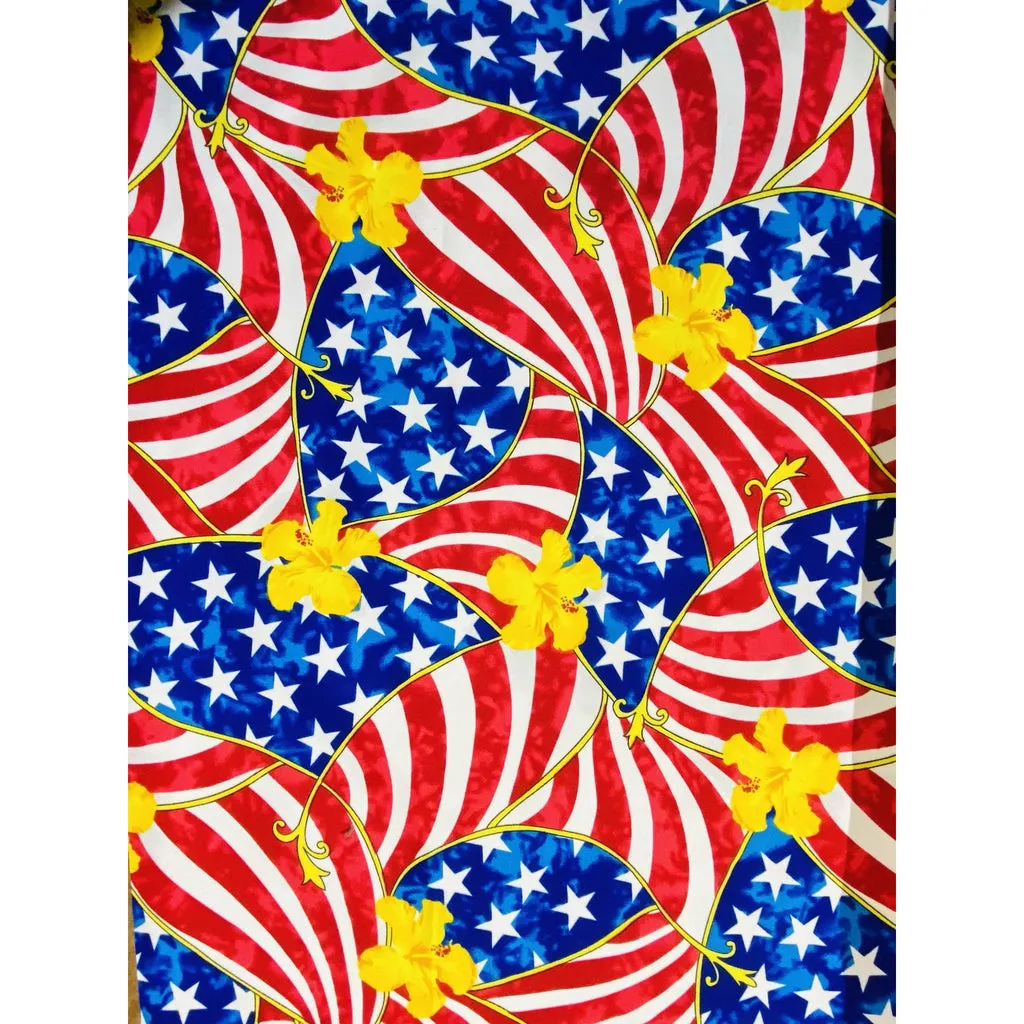 Elastic Waist Swim Trunks with Mesh Liner "Old Glory" CUSTOM