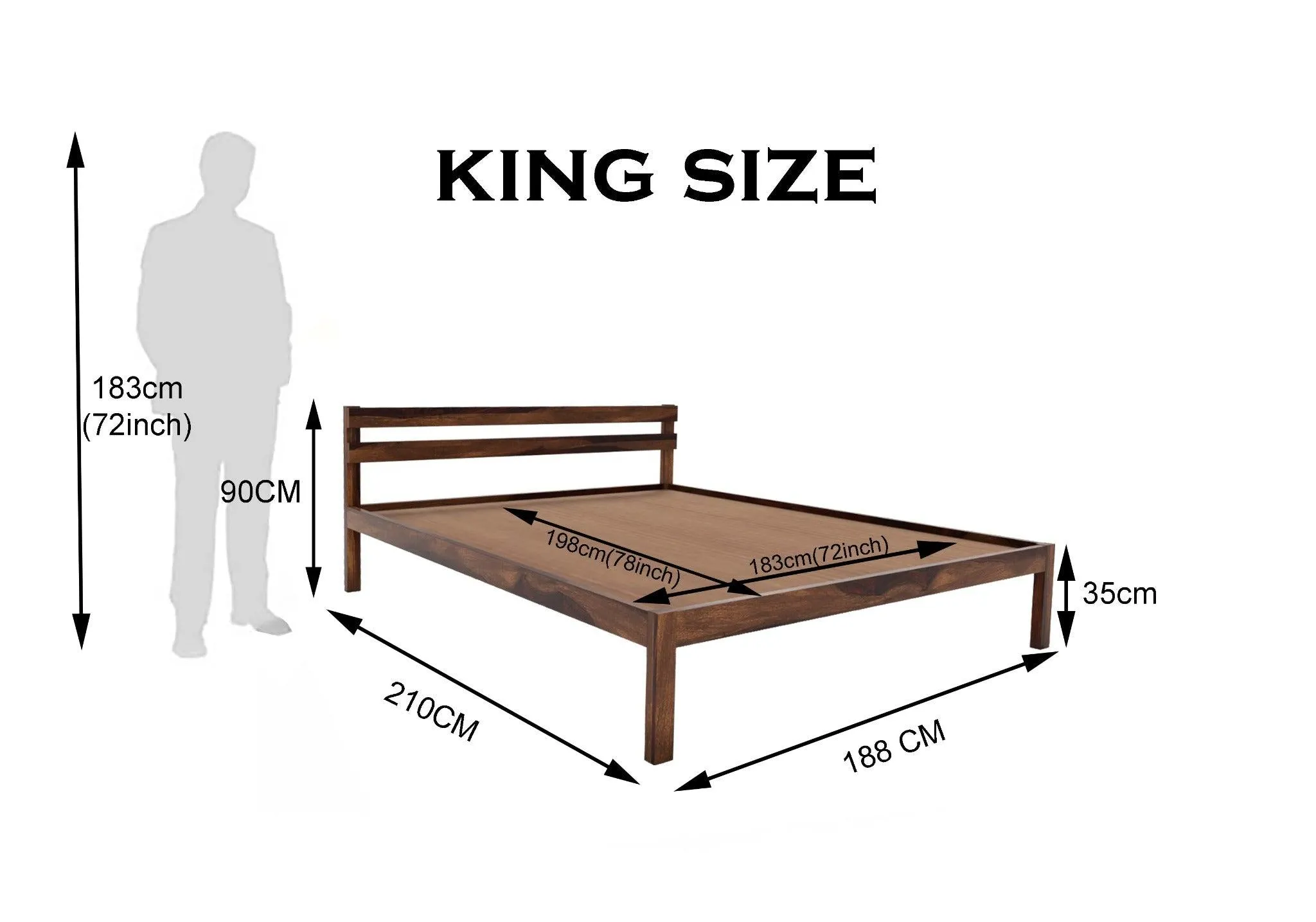 FABIA BED KING Sheesham Wood (Honey Finish)