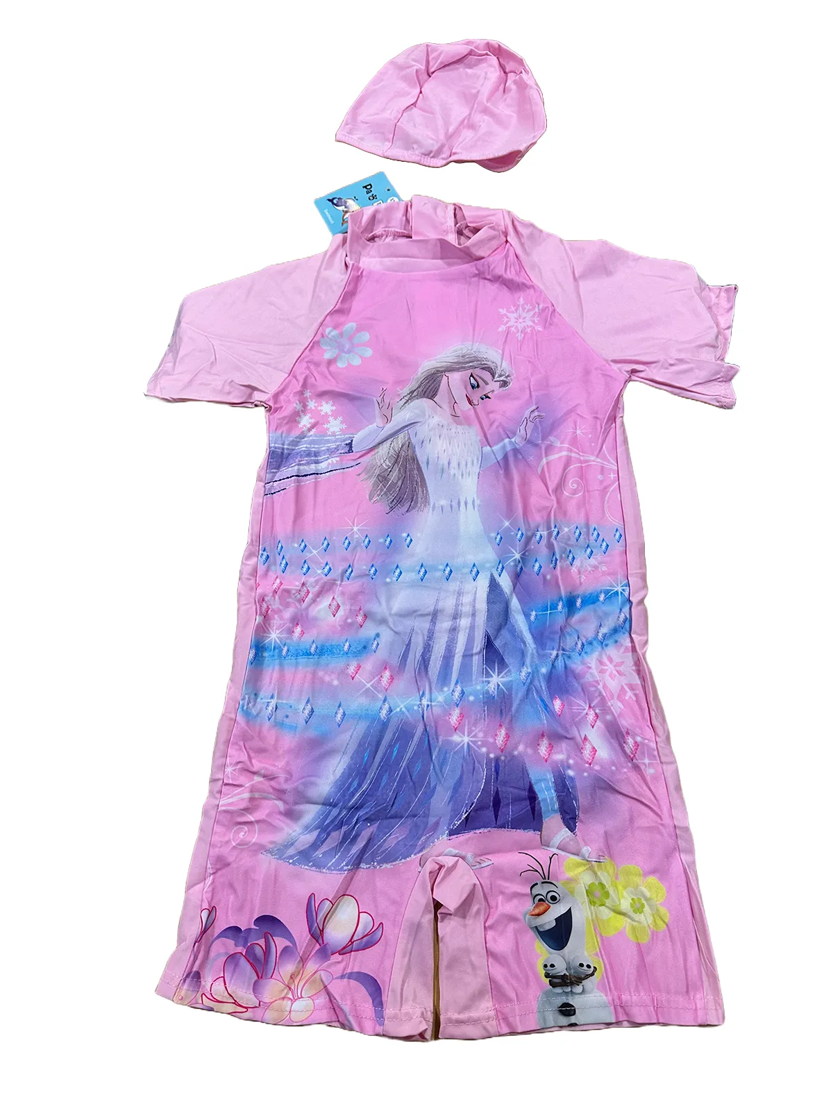 Fancydresswale frozen elsa Girls Swimsuits Short Sleeve Swimwear with Matching Cap - frozen