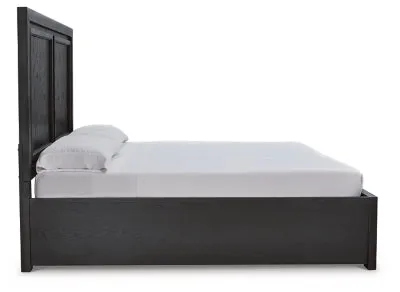 Foyland King Panel Storage Bed with Mirrored Dresser, Chest and Nightstand