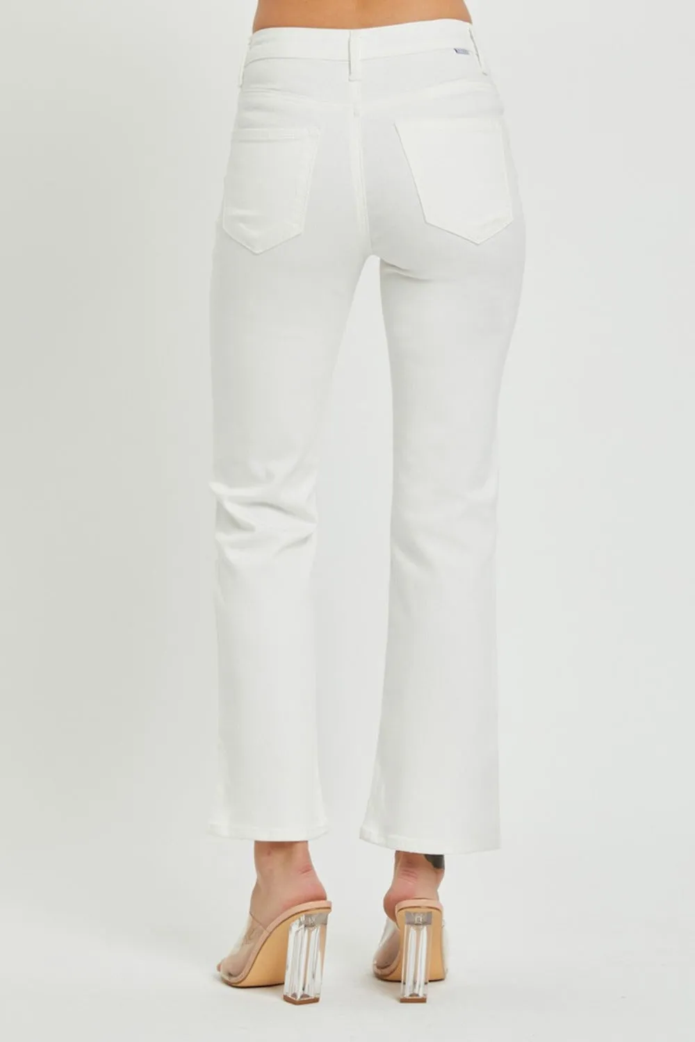 Full Size Mid Rise Bootcut Jeans with Pockets