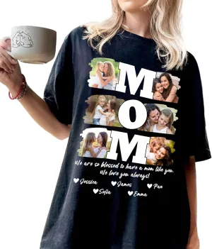 Generic DuminApparel Gifts for Mom, Best Mom Ever Upload Photo T Shirt, Personalized Photo T-Shirt, Gifts for Mom Mother from Son Daughter, Gifts for Mother's Day Multicolor