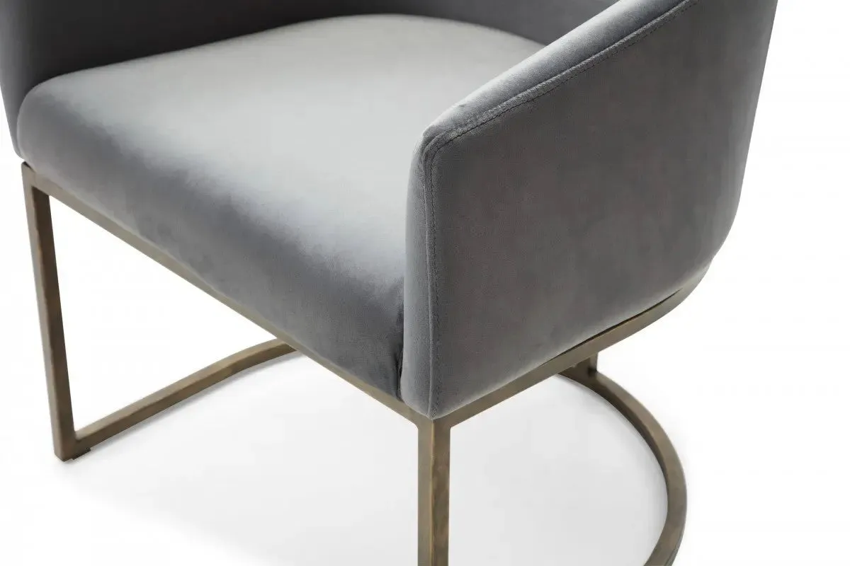 Gray Velvet Dining Chair