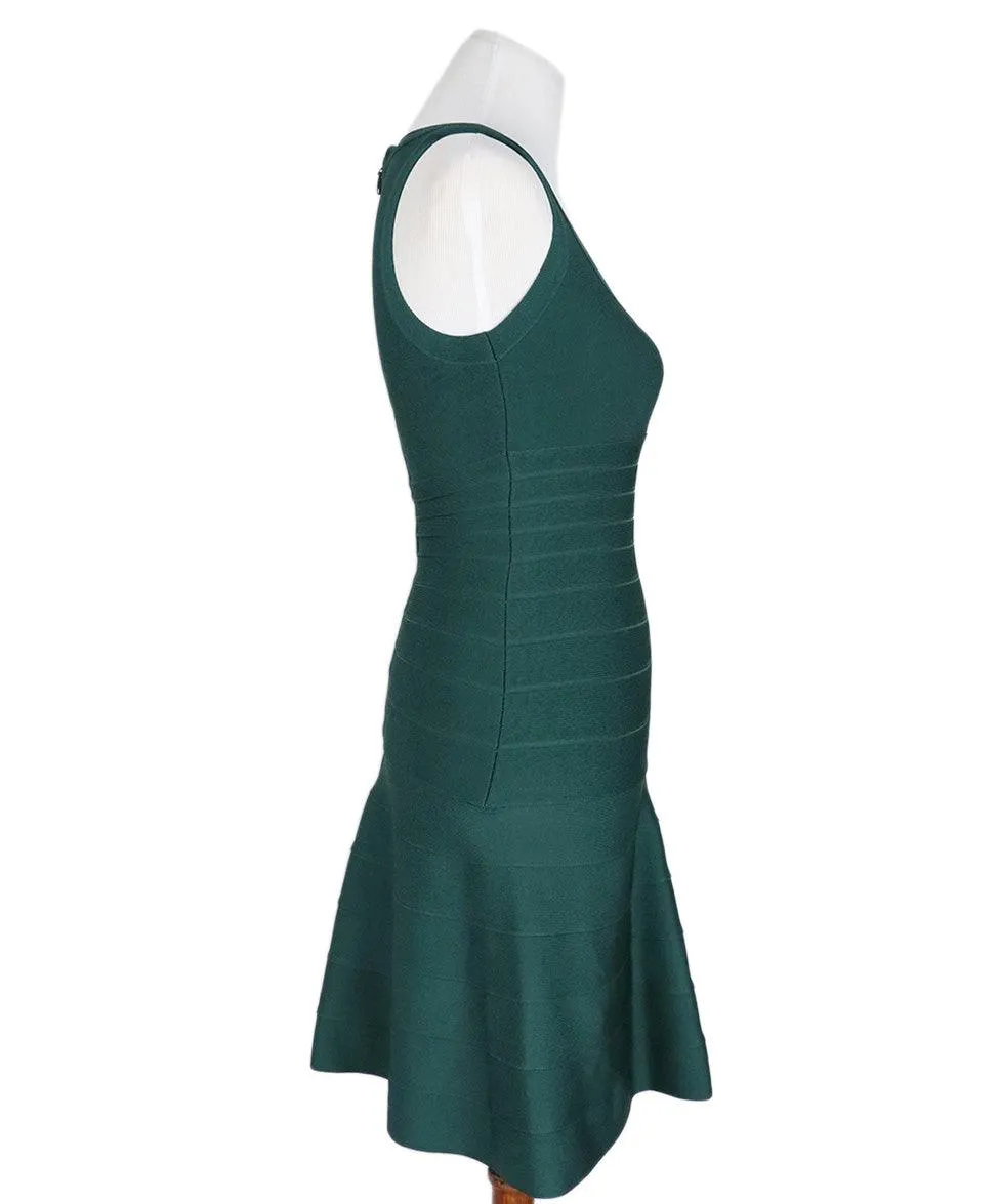 Herve Leger Green Rayon Nylon Dress sz 4