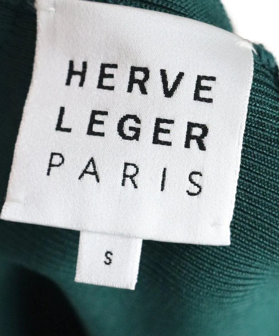 Herve Leger Green Rayon Nylon Dress sz 4