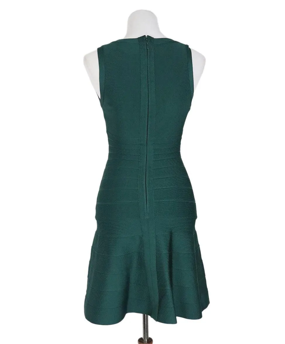 Herve Leger Green Rayon Nylon Dress sz 4