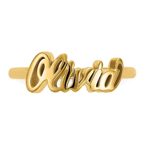High Polish Name Ring