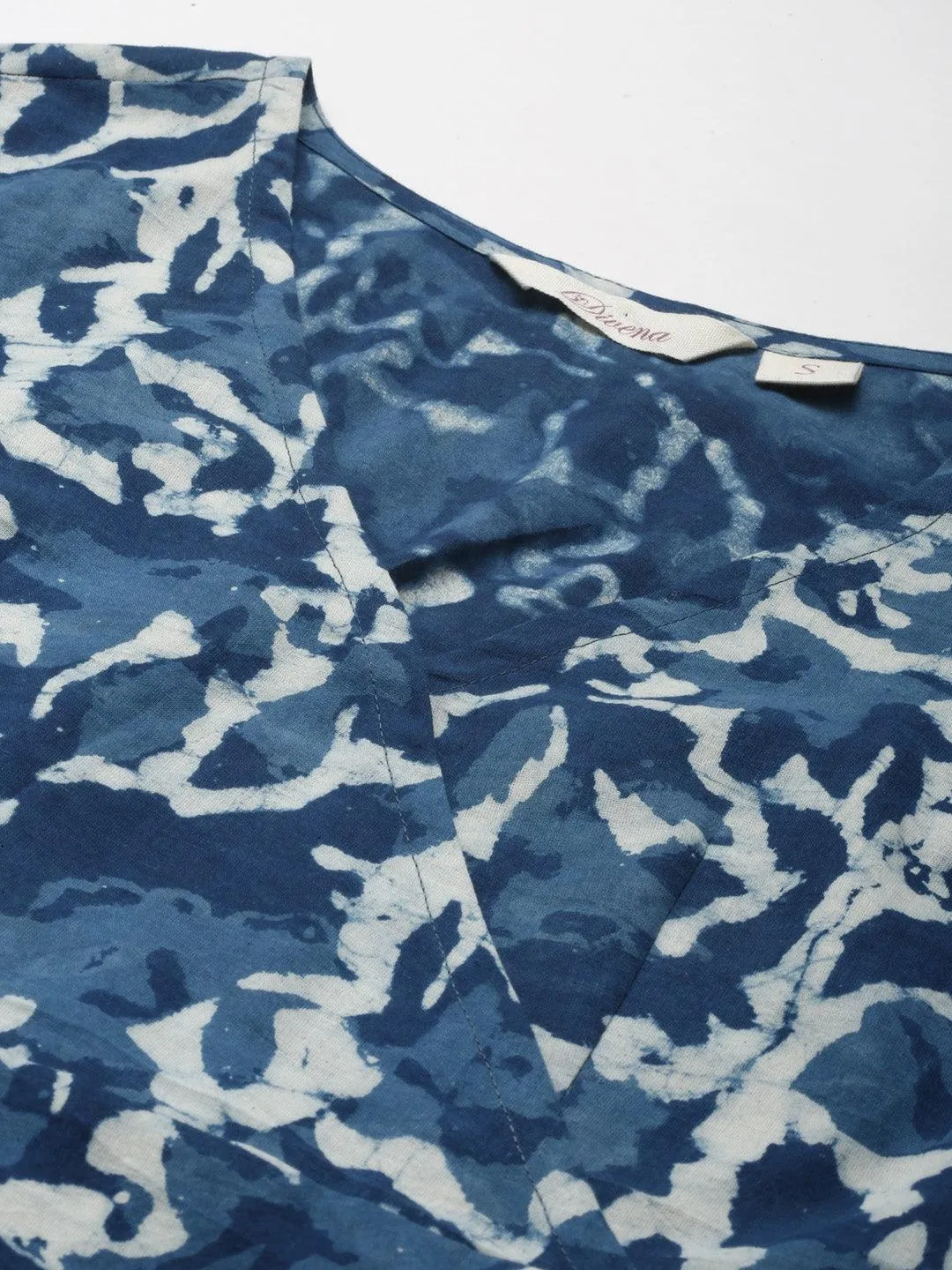 Indigo Hand Block Printed Short Dress