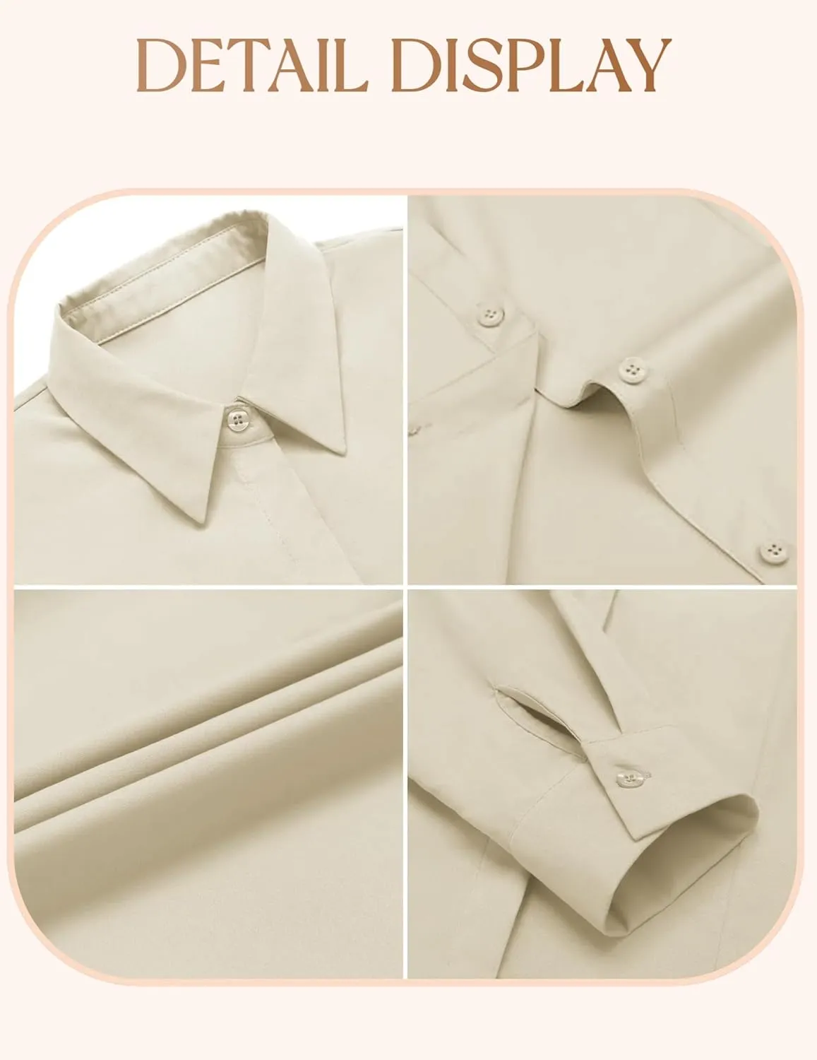 IN'VOLAND Women's Plus Size Button Down Shirts Long Sleeve Collared Casual Shirt Office Work Blouse Tops