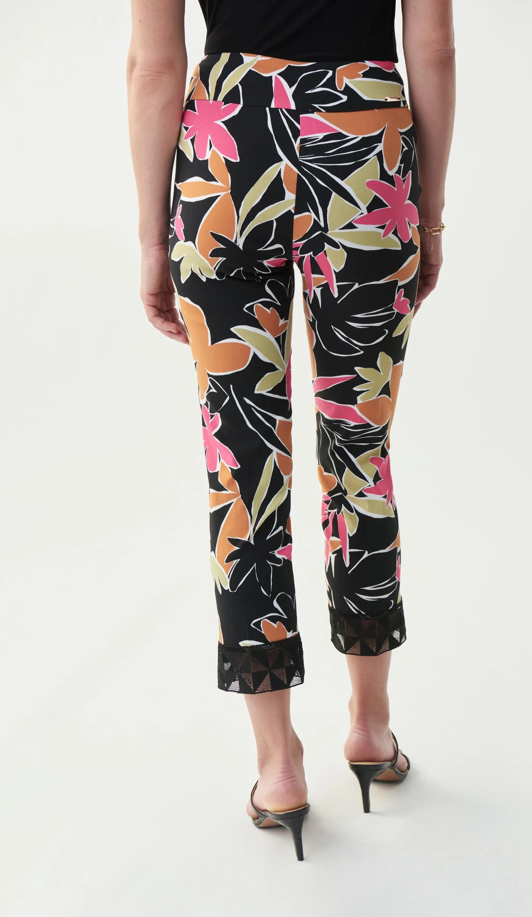 Joseph Ribkoff Black/Multi Floral Print Trouser Style 221319