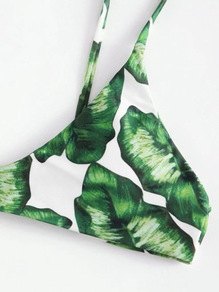 Jungle Print High Leg Bikini Set