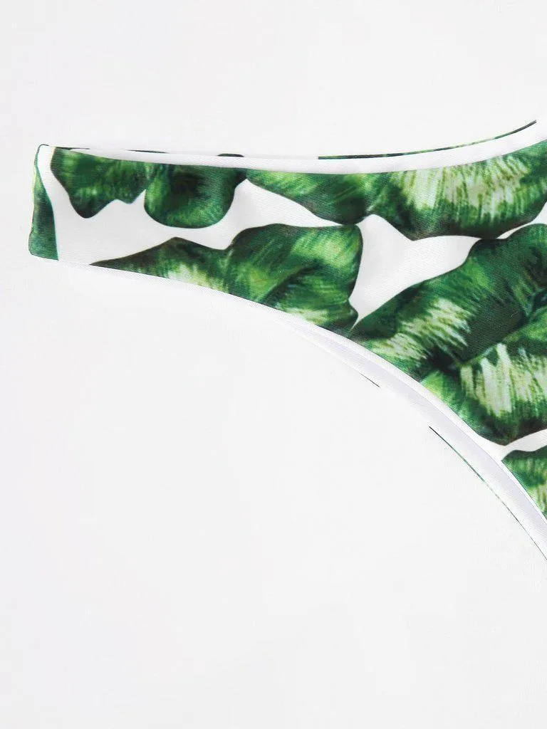 Jungle Print High Leg Bikini Set