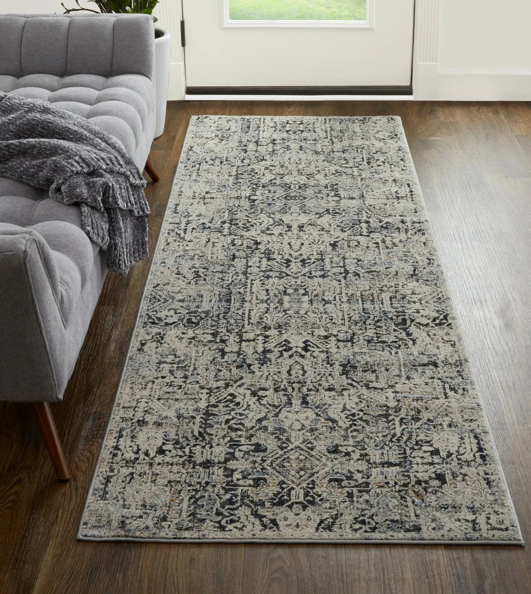 Kaia KAI39HUF Navy/Beige Rug