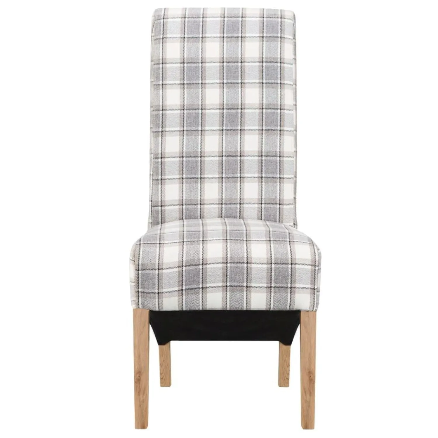 Kettle Home Scroll Back Cappucino Check Chair