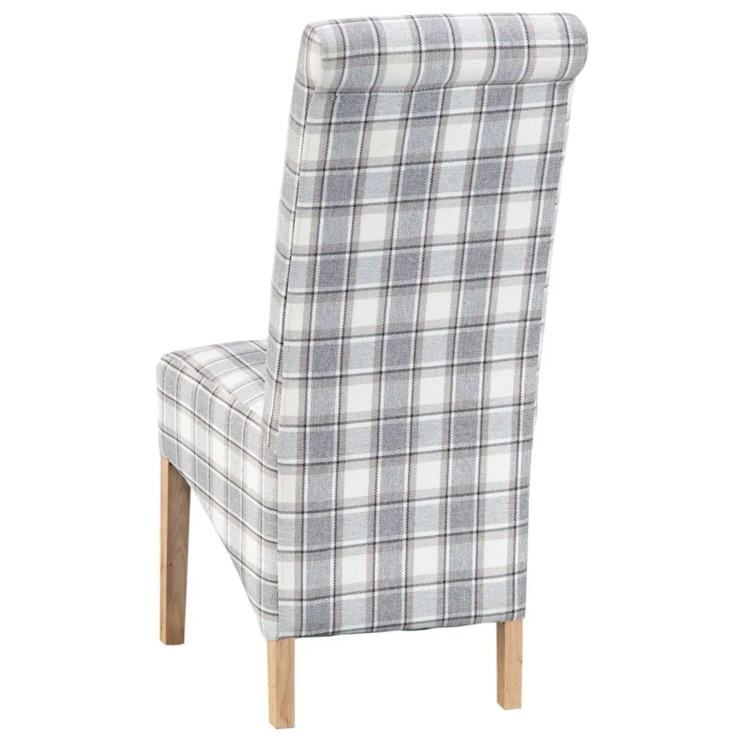 Kettle Home Scroll Back Cappucino Check Chair