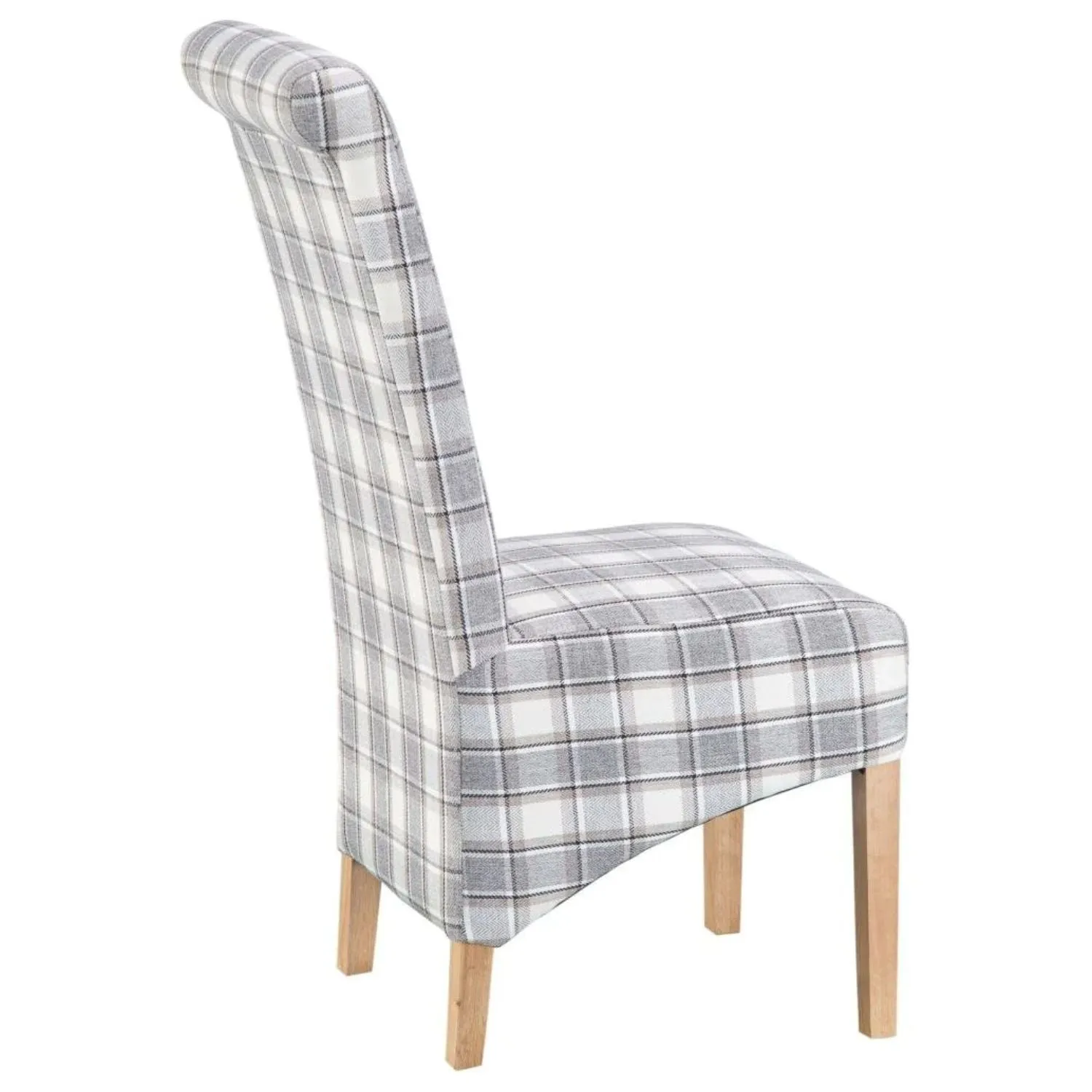 Kettle Home Scroll Back Cappucino Check Chair