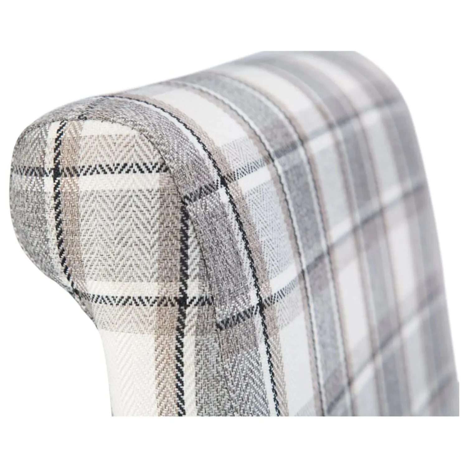 Kettle Home Scroll Back Cappucino Check Chair