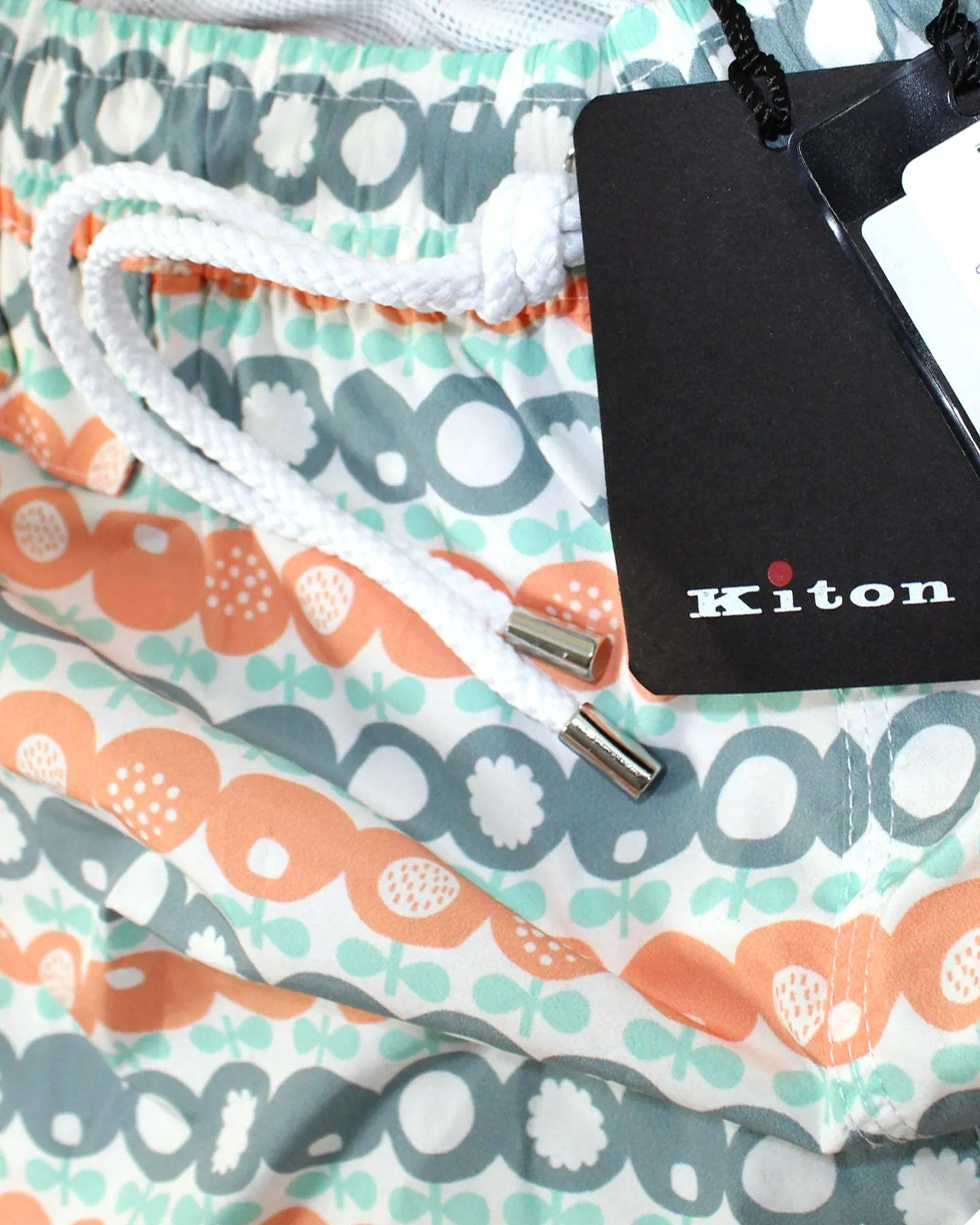 Kiton Swimwear Men Swim Shorts L Peach Gray-Blue Novelty SALE