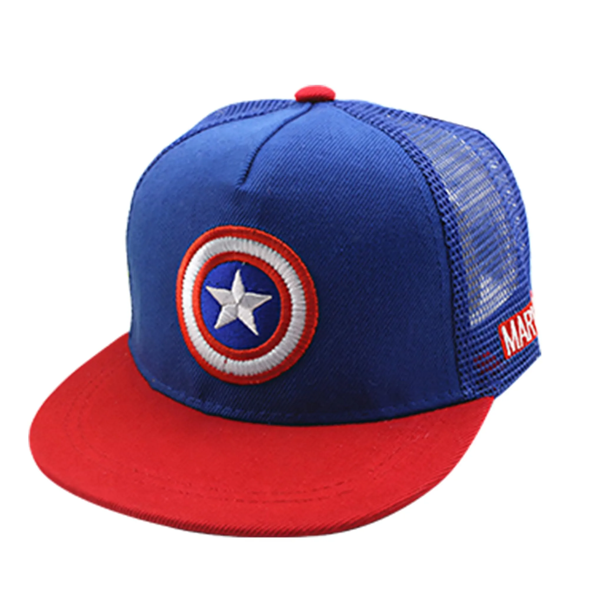 Kuber Industries Pack of 3 Marvel Captain America Cap | Adjustable Cap for Boys and Girls | Cartoon Character Printed Little Cap for Kids | Cap for 7-12 Year Old Baby Girls and Boys | QI0066-A | Blue