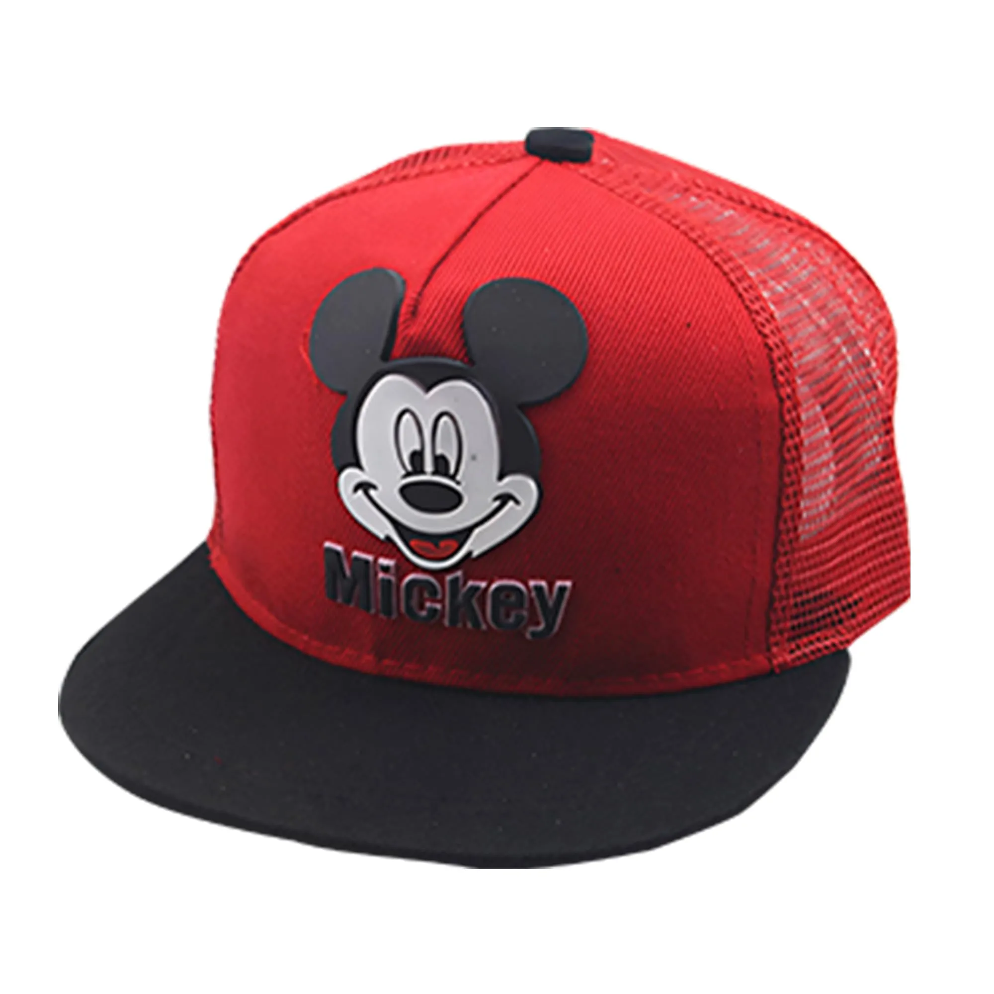 Kuber Industries Pack of 4 Mickey Mouse Cap | Adjustable Cap for Boys and Girls | Cartoon Character Printed Little Cap for Kids | Cap for 7-12 Year Old Baby Girls and Boys | QI0092-A | Red